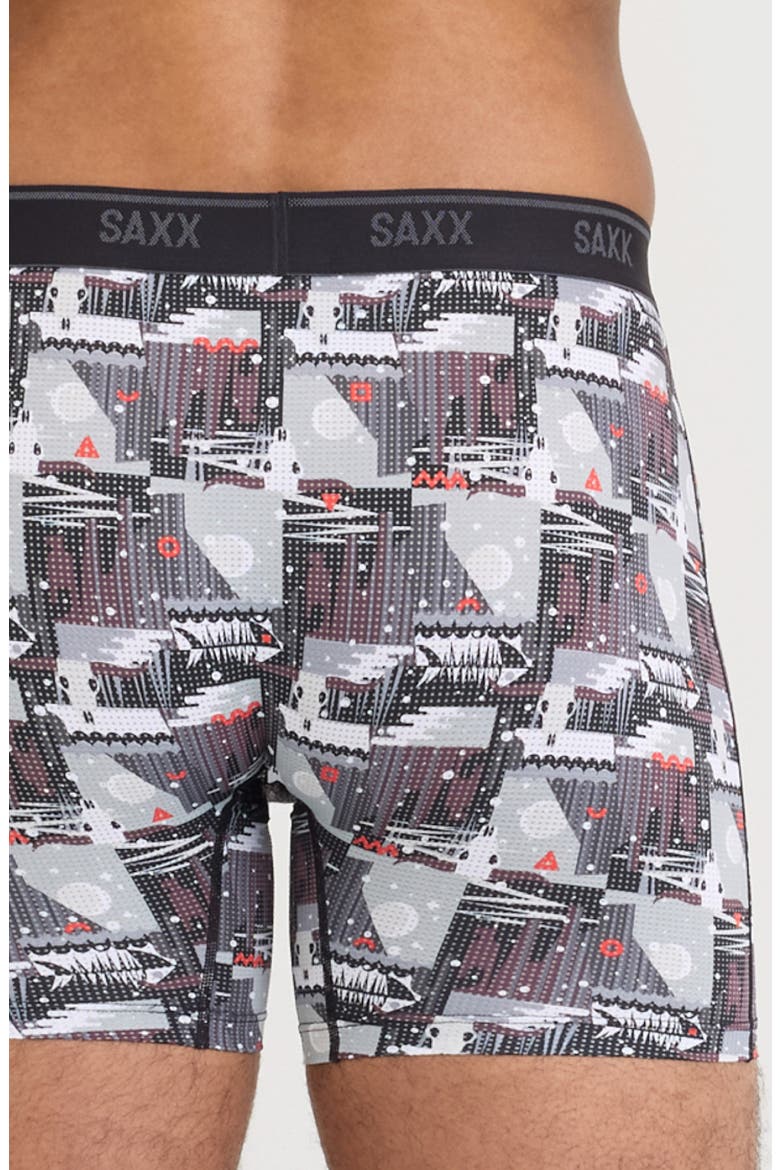 Quest Quick Dry Mesh Boxer Briefs, Alternate, color, WINTER TREK- BLACK