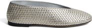 Bottega Veneta Rosa Intrecciato Leather Flat