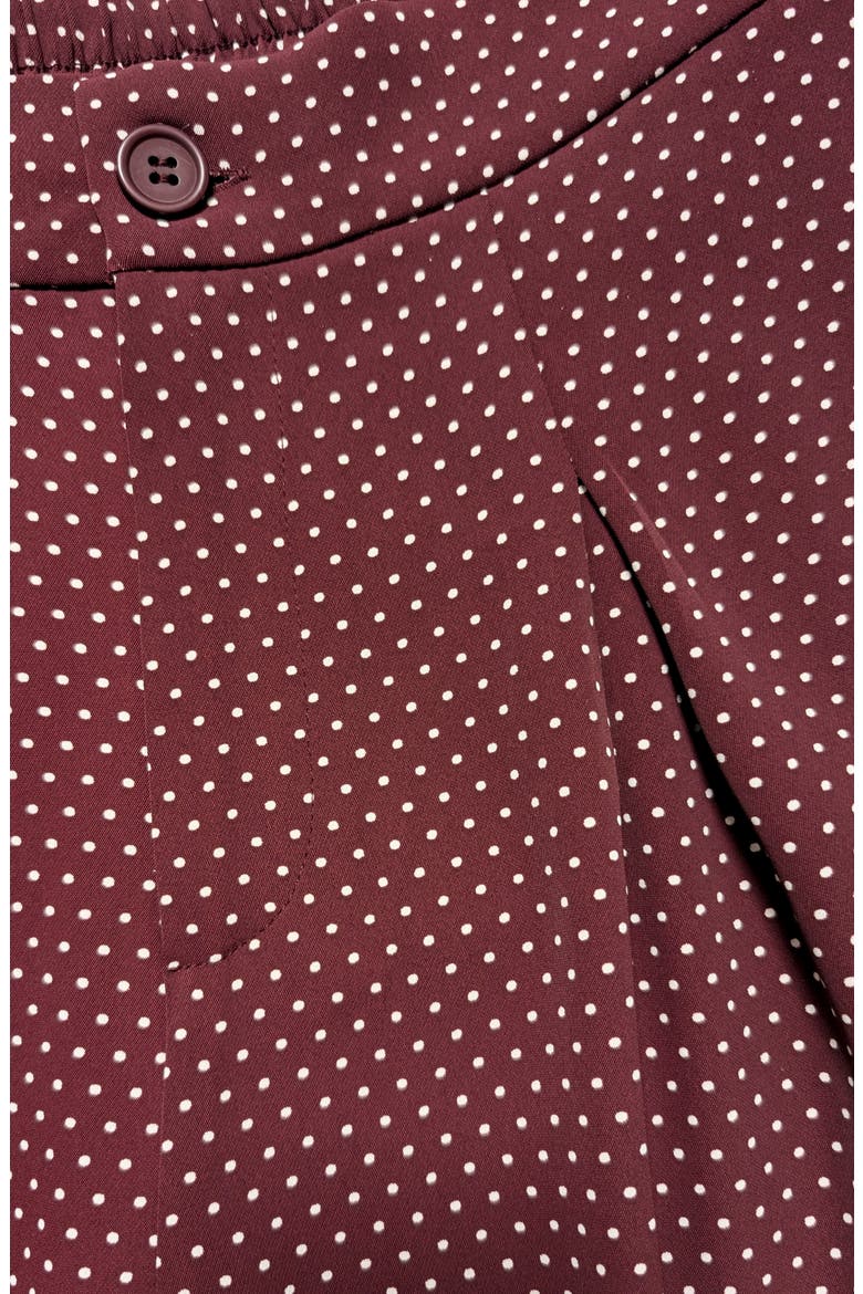 Luxe Crepe Wide Leg Pants, Alternate, color, TAWNY PORT DOT