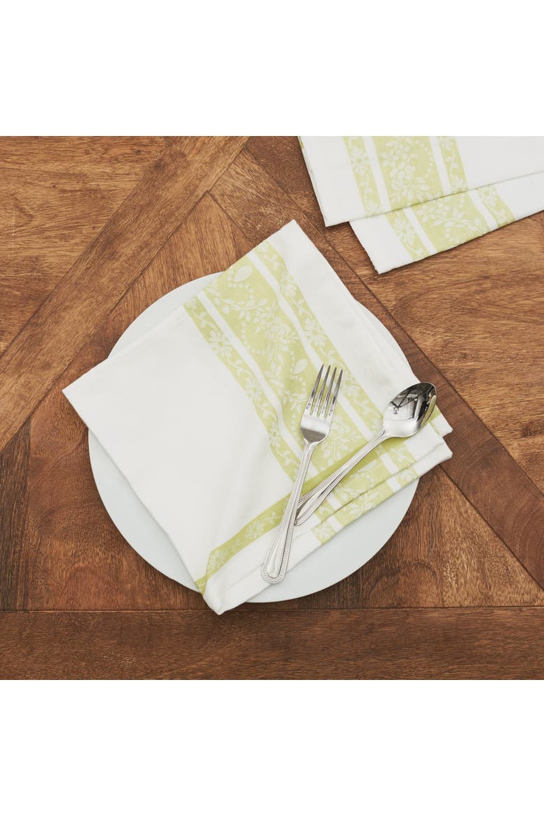 Rose Trellis Jacquard Peridot Napkin Set of 6, Alternate, color, Green
