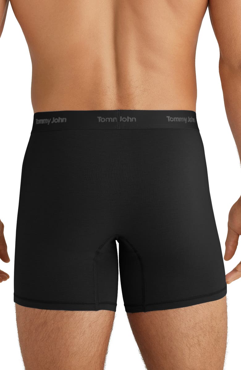 Tommy John Men's 3-Pack Essential Second Skin Modal Blend Boxer Briefs, Alternate, color, Black