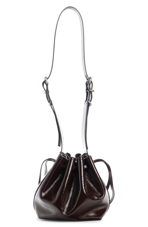 Givenchy Small Pumpkin Drawstring Leather Bucket Bag In Ebony Brown