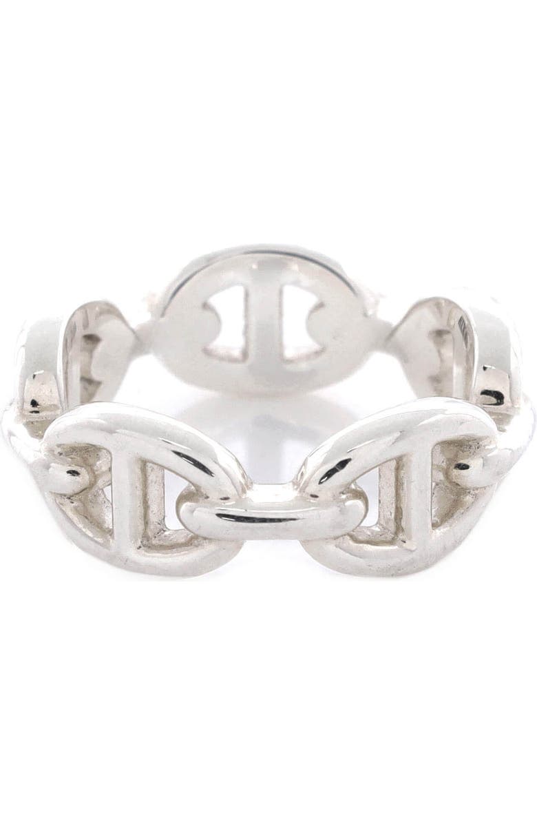 Pre-Owned Hermes Chaine d'Ancre Enchainee Ring Sterling Silver Small, Alternate, color, Silver