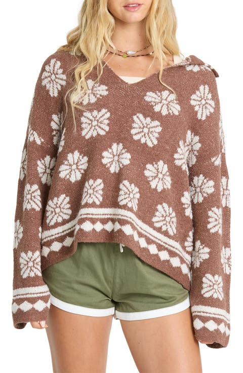 Early Days Oversize Intarsia Floral Sweater