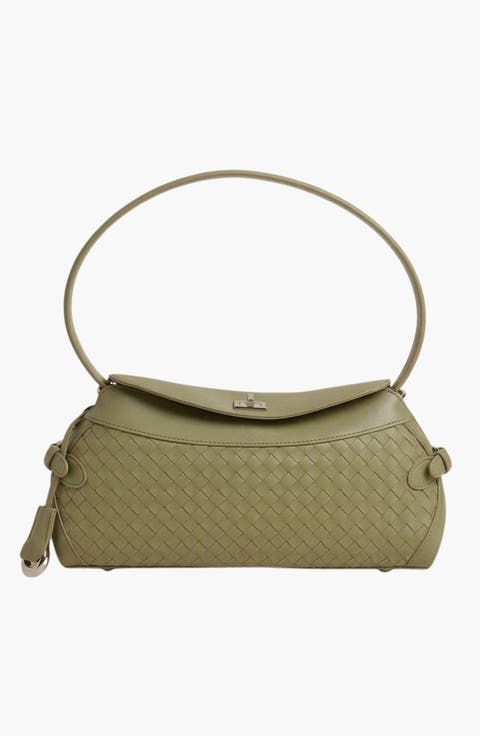 Woven Leather Shoulder Bag