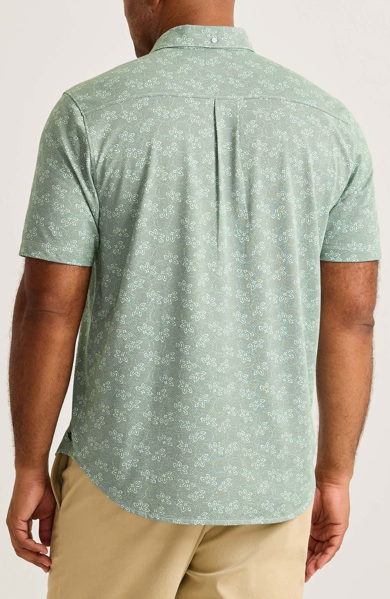 Tommy Bahama San Lucio Lotus Floral IslandZone<sup>®</sup> Short Sleeve Cotton Blend Button-Up Shirt, Alternate, color, Highland Green