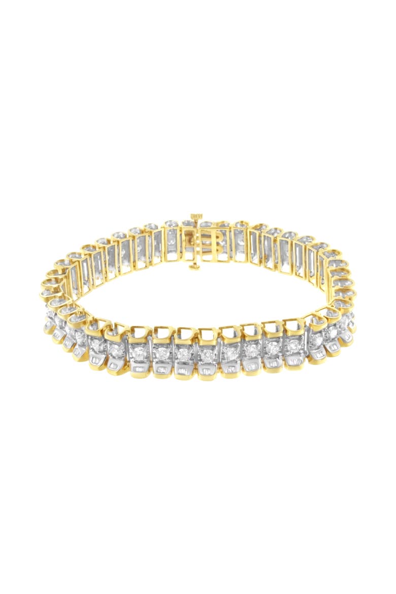 14K Gold 5.0 Cttw Diamond Reflective Tennis Bracelet, Alternate, color, Yellow