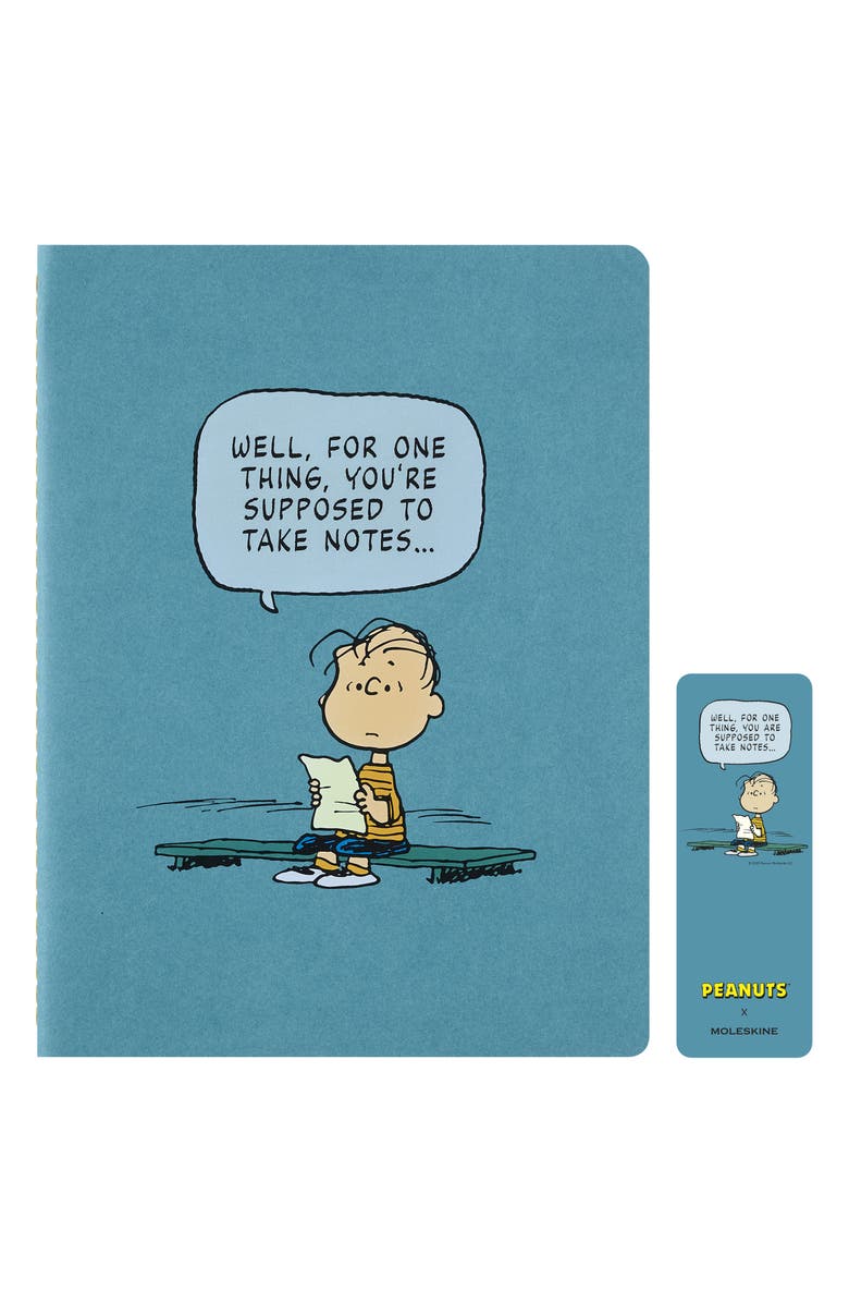 Moleskine Peanuts Linus Extra-Large Ruled Notebook, Main, color, Blue