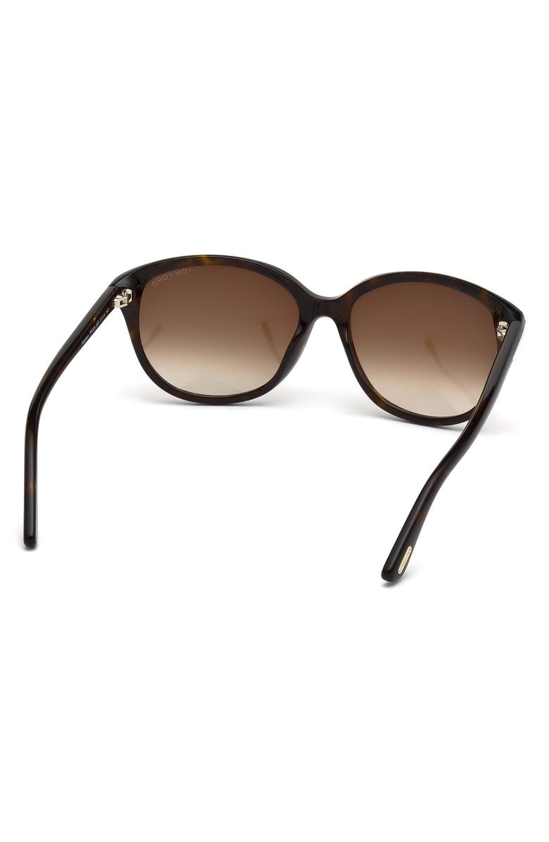 TOM FORD 57mm Gradient Square Sunglasses, Alternate, color, Havana/ Brown