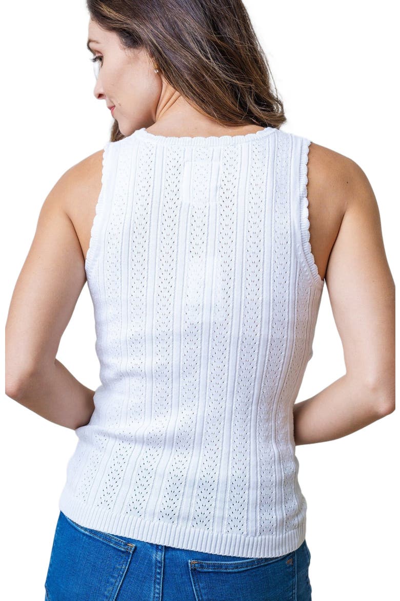 Womens' Empire Sweater Tank, Alternate, color, White Pointelle