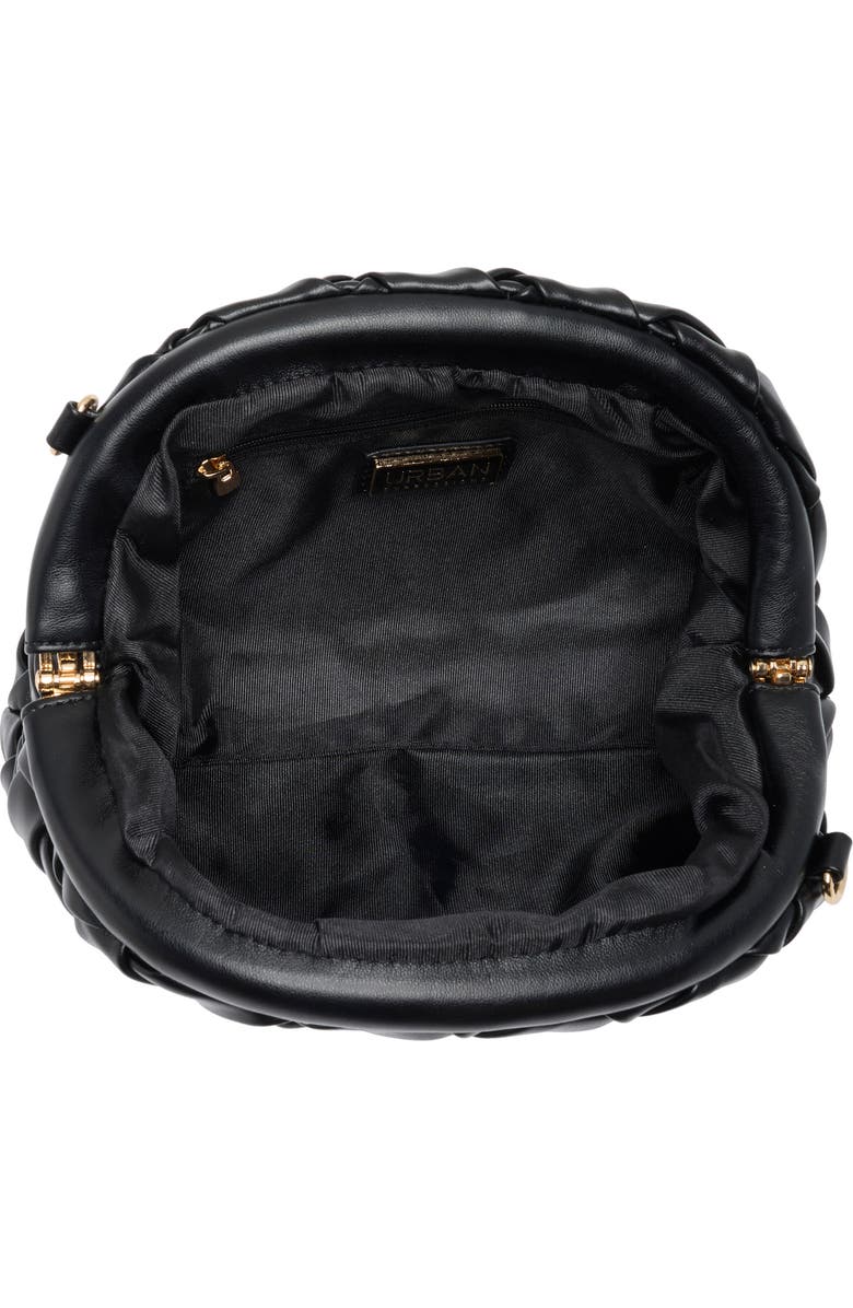 URBAN EXPRESSIONS HANDBAGS Woven Faux Leather Clutch, Alternate, color, Black
