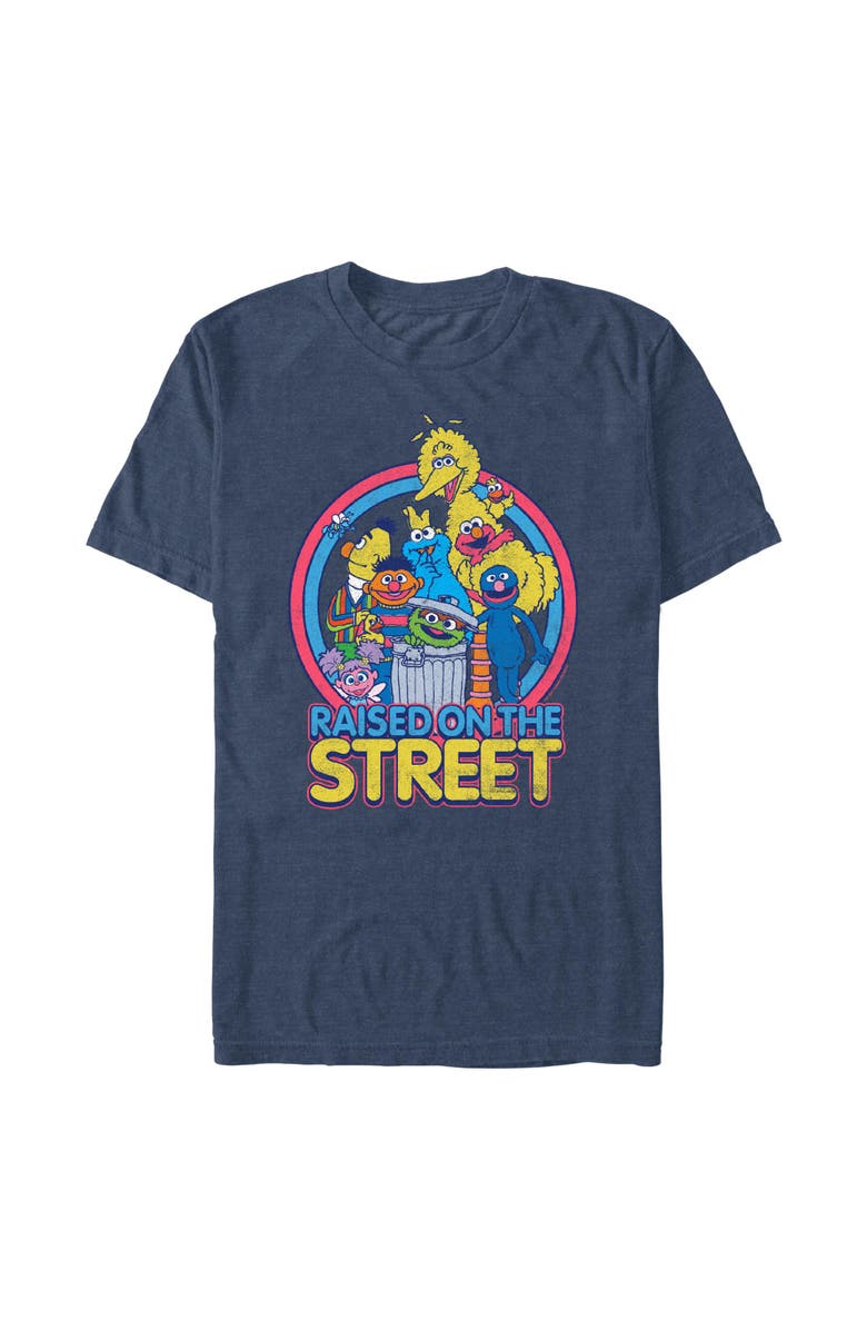 Sesame Street<sup>®</sup> Men's Sesame Street Retro Crew Graphic T-Shirt, Main, color, Navy Blue Heather