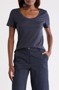 Theory Scoop Neck Cotton T-Shirt