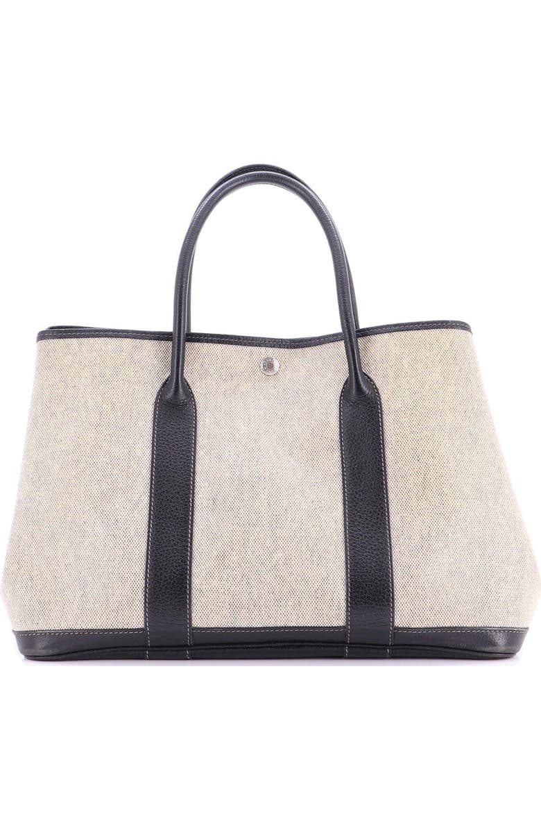 Pre-Owned Hermes Garden Party Tote Toile and Leather 36, Alternate, color, Noir