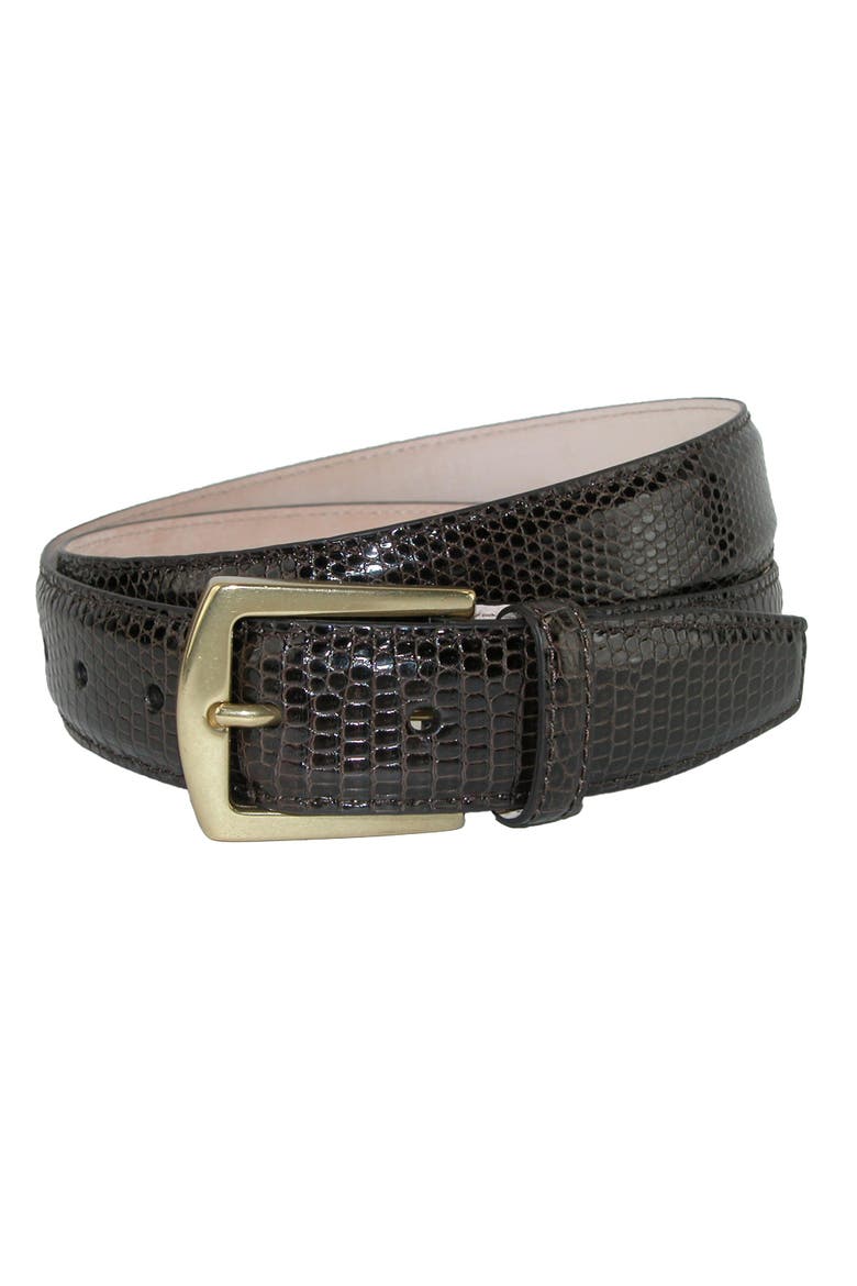 Men's Tejus Lizard 32mm Belt, Main, color, Dark Brown