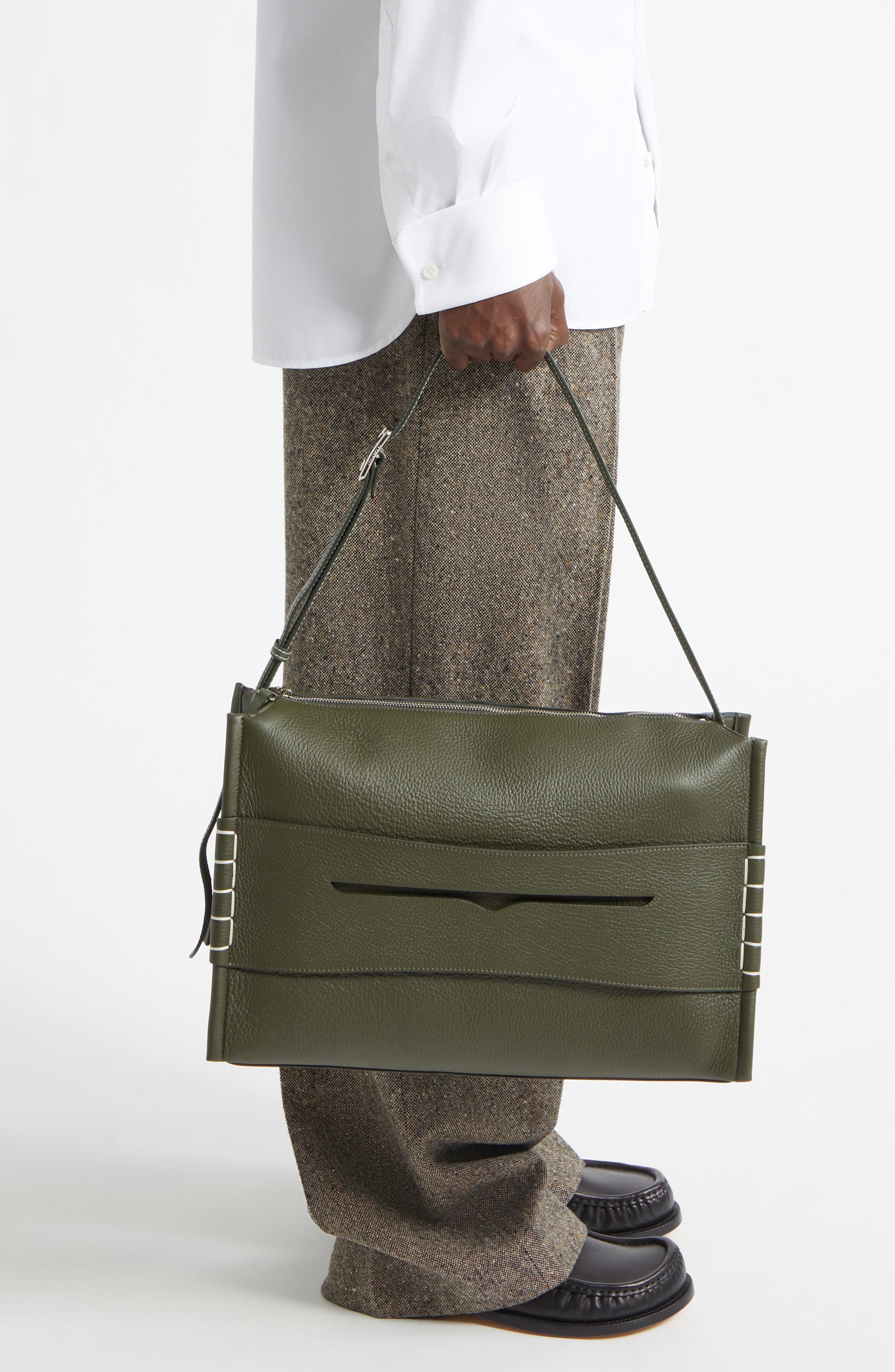 JW Anderson Loafer Messenger Bag, Alternate, color, Khaki