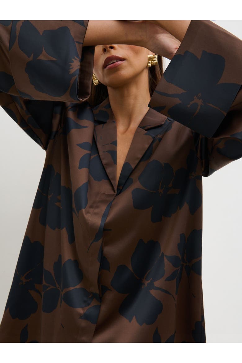 Bobbi Relaxed Printed Shirt, Alternate, color, Brown