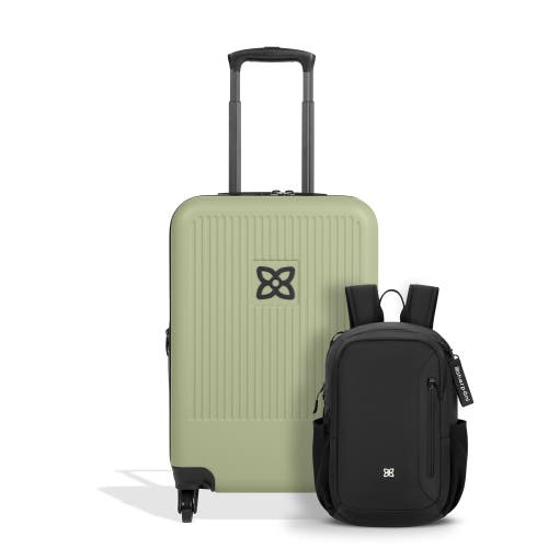 Sherpani 2-piece Set Getaway 22l Travel Backpack & Meridian 22 Inch Carry On Luggage In Green