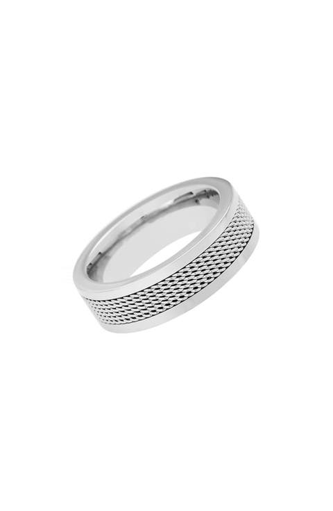 Men's Stainless Steel Mesh Band Ring