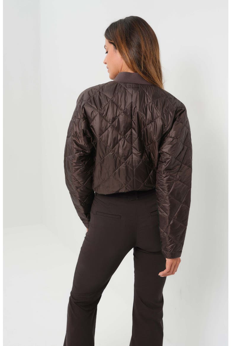 Kyoto Quilted Bomber Jacket, Alternate, color, Espresso