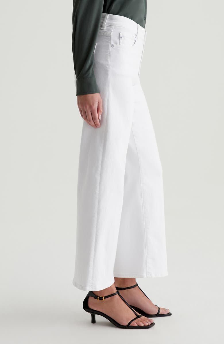 AG Saige Mid Rise Ankle Wide Leg Jeans, Alternate, color, Gallery White