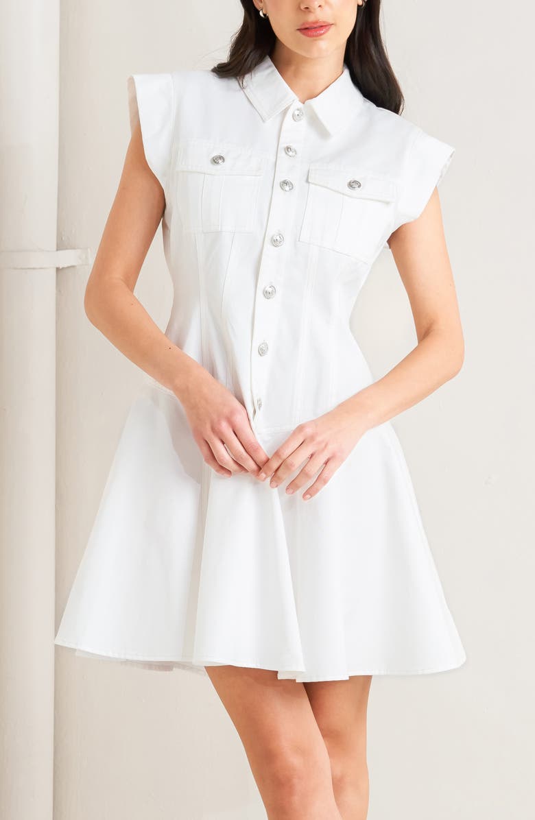 FREEMARKET Denim Minidress, Alternate, color, White