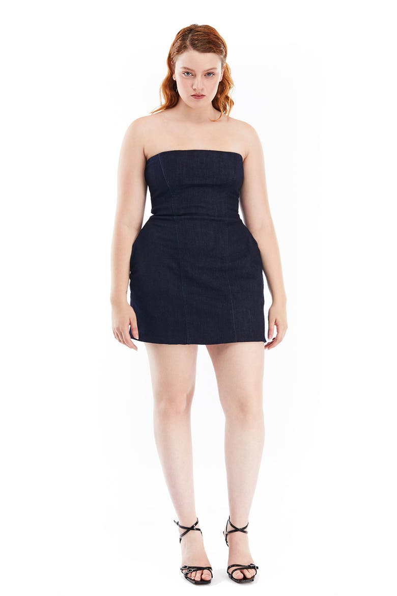 Marigold Denim Dress, Alternate, color, Dark Denim