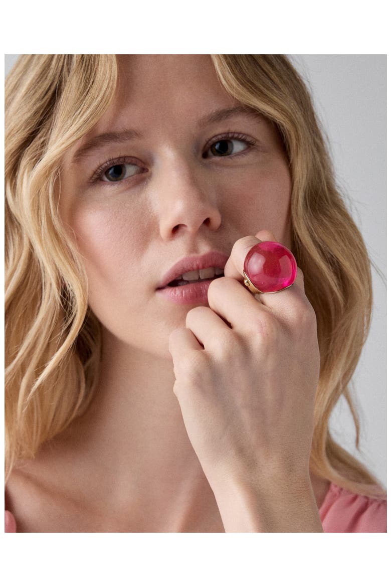 glow up resin statement ring, Alternate, color, PINK.