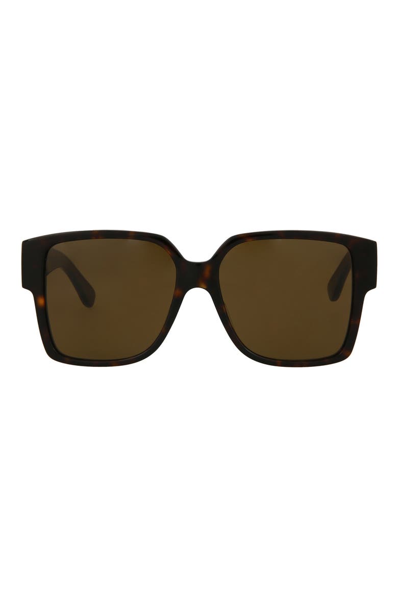 55mm Square Sunglasses, Main, color, SHINY DARK HAVANA