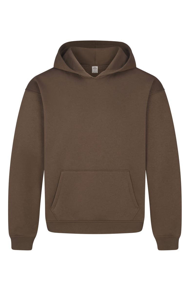 SKIMS Fleece Lounge Relaxed Hoodie, Main, color, Driftwood