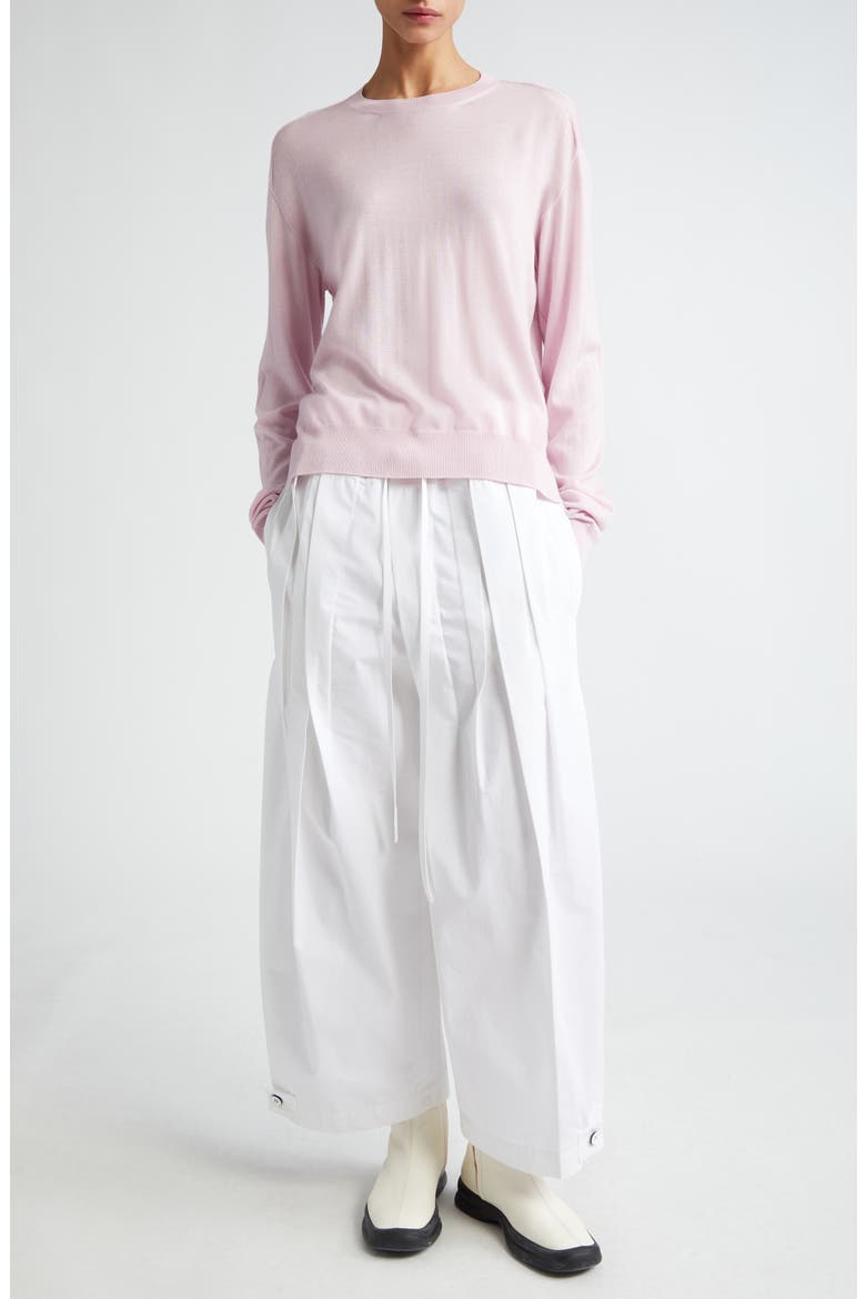 Pleated Cotton Wide Leg Pants, Alternate, color, 100 OPTIC WHITE
