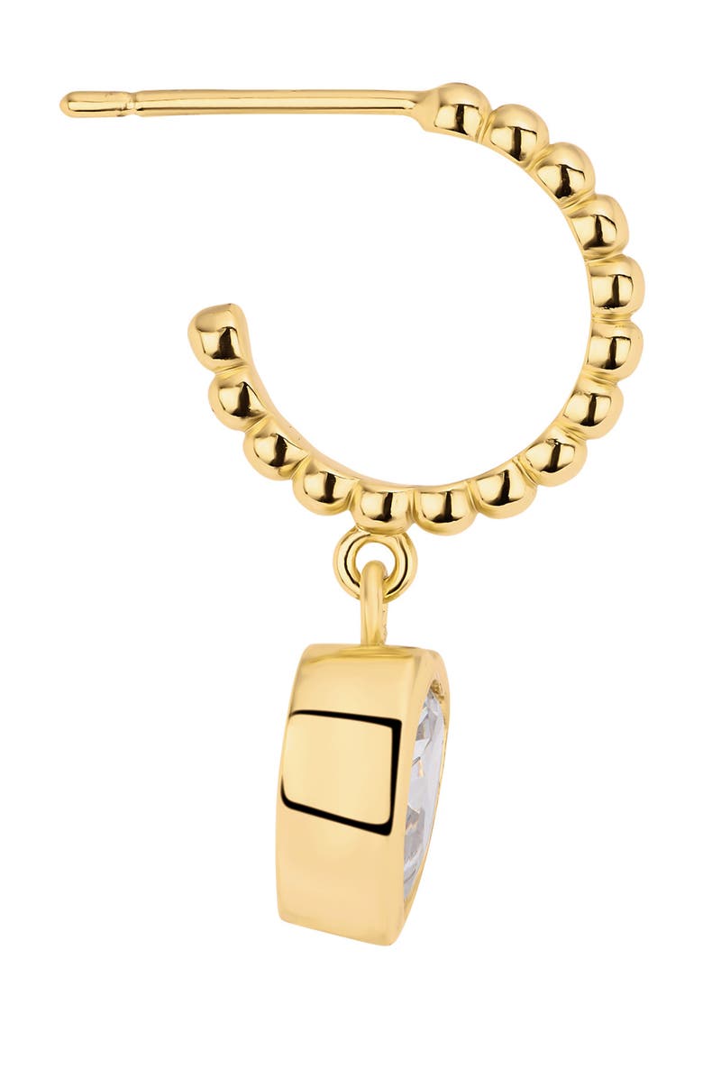 ATHRA LUXE Modern Muse Heart Drop Huggie Earrings, Alternate, color, Gold