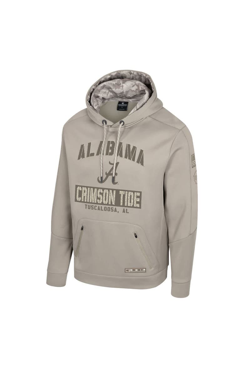 Men's Colosseum  Oatmeal Alabama Crimson Tide Operation Hat Trick Battalion Hoodie, Alternate, color, Oatmeal