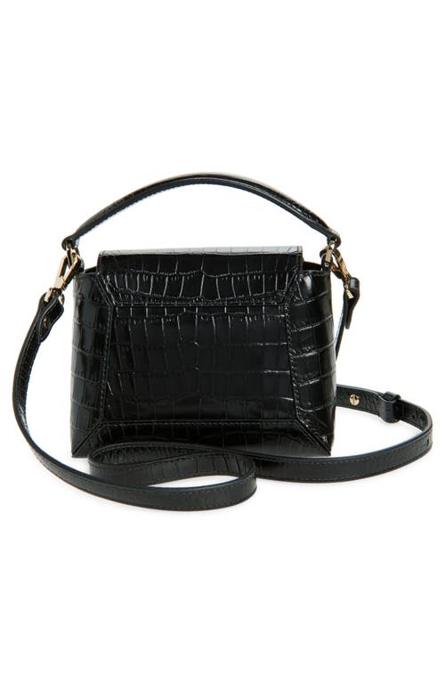 Strathberry Nano Mosaic Croc Embossed Leather Top Handle Bag