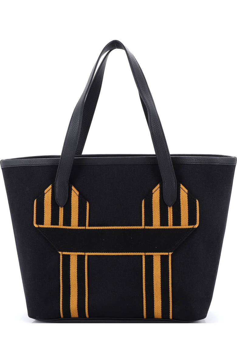 Pre-Owned Hermes Pursangle Tote Canvas with Leather, Main, color, Noir