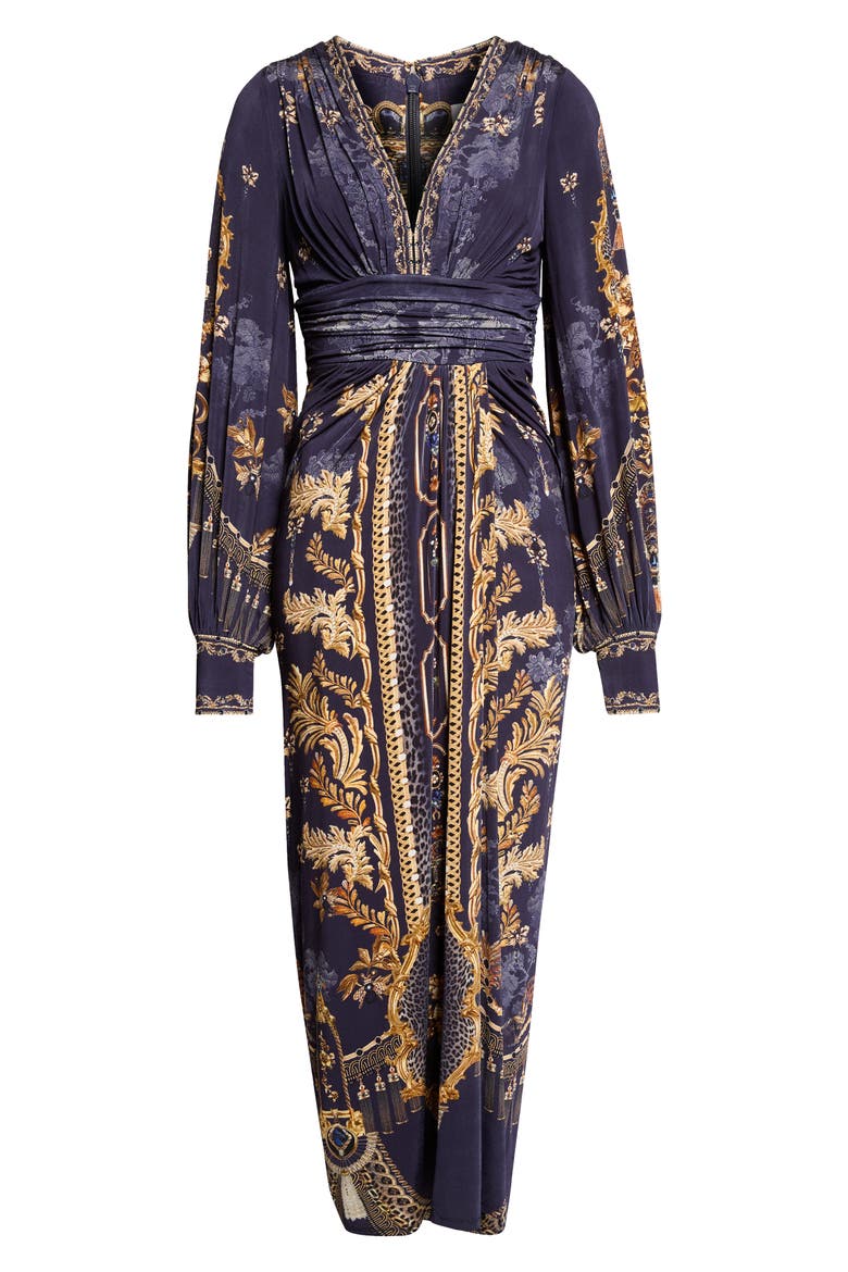 Print Long Sleeve Maxi Dress, Main, color, CLOAKED IN BAROQUE