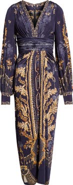 Camilla Print Long Sleeve Maxi Dress