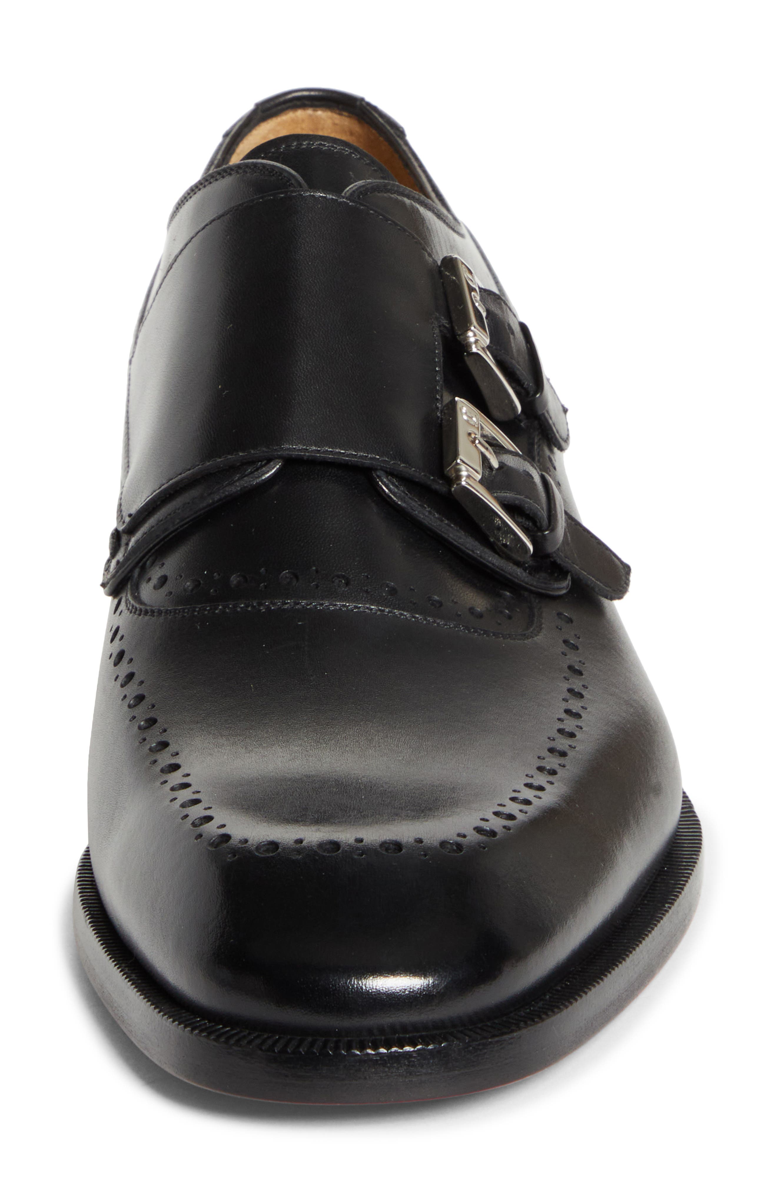 Christian Louboutin Sartok Double Monk Strap Shoe, Alternate, color, Black