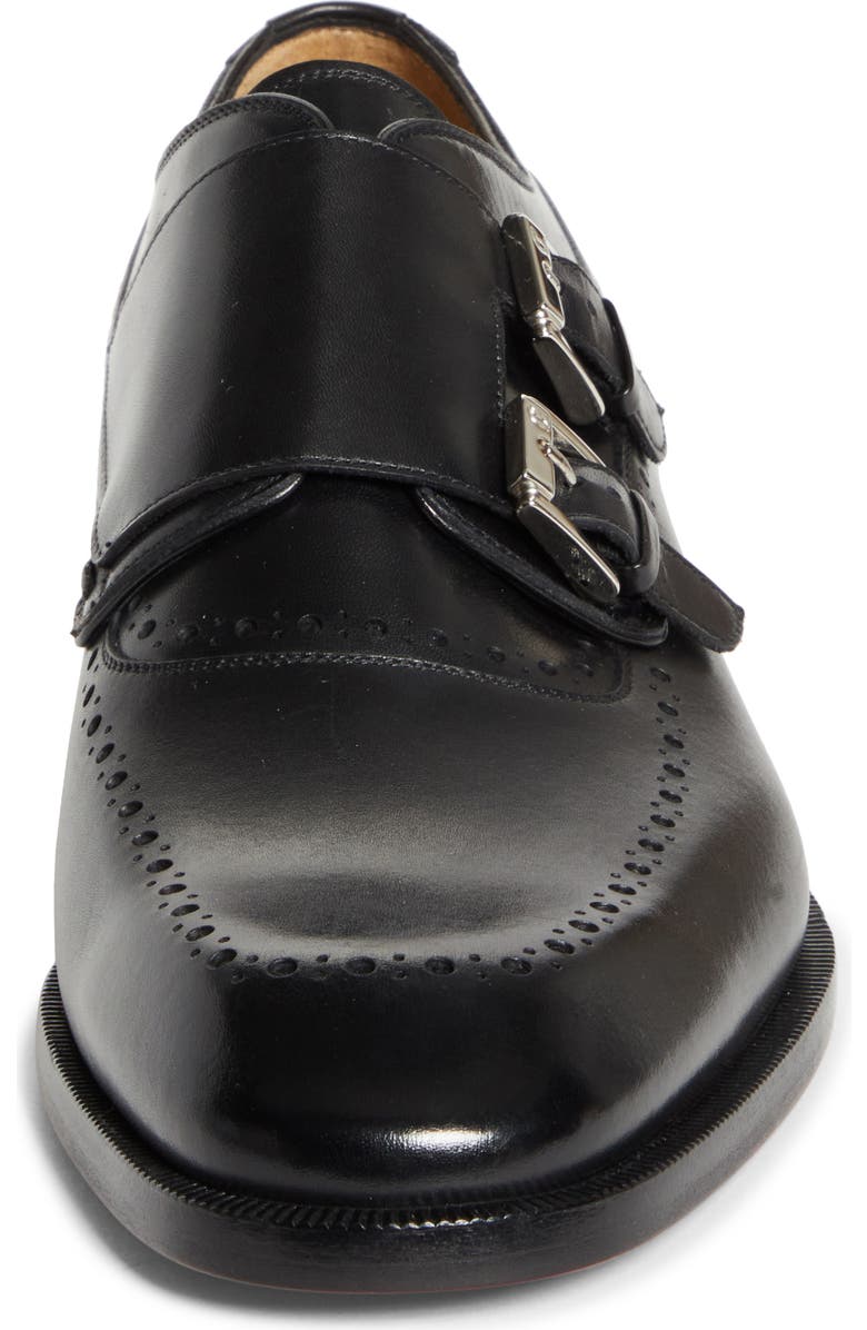 Christian Louboutin Sartok Double Monk Strap Shoe, Alternate, color, Black