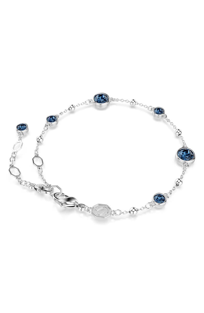 Swarovski Imber Crystal Station Bracelet, Alternate, color, Silver/ Blue
