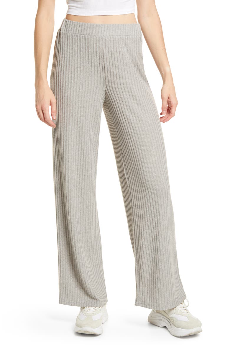Blossom Rib Pants, Main, color, LIGHT GREY
