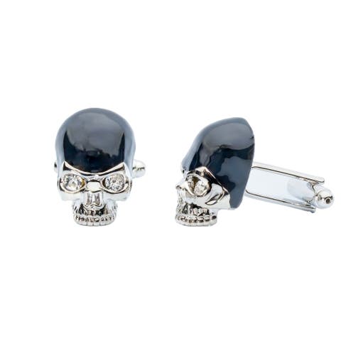Black Crystal Skull Cufflinks