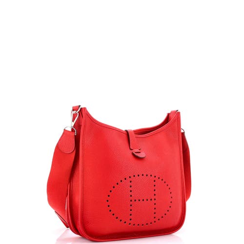 Pre-owned Hermes Hermes Evelyne Bag Gen Iii Clemence Pm In Red