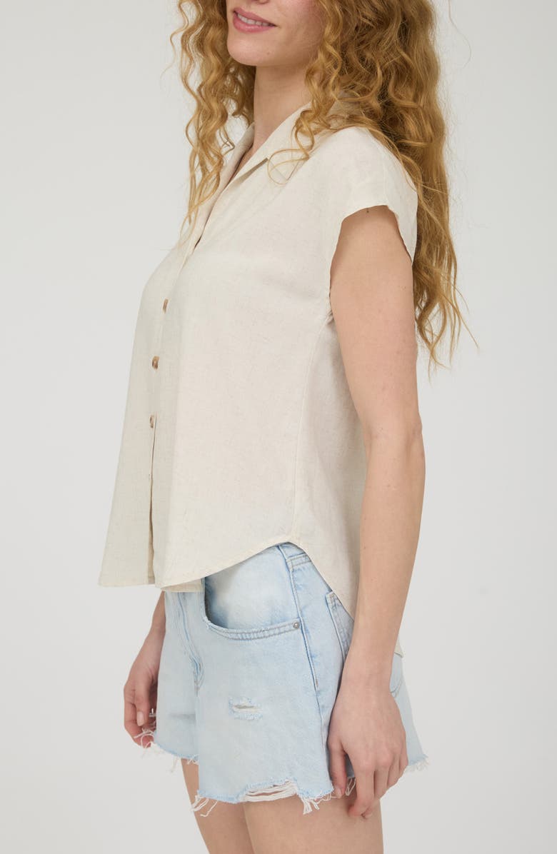 Blu Pepper Short Sleeve Button Front Shirt, Alternate, color, Natural