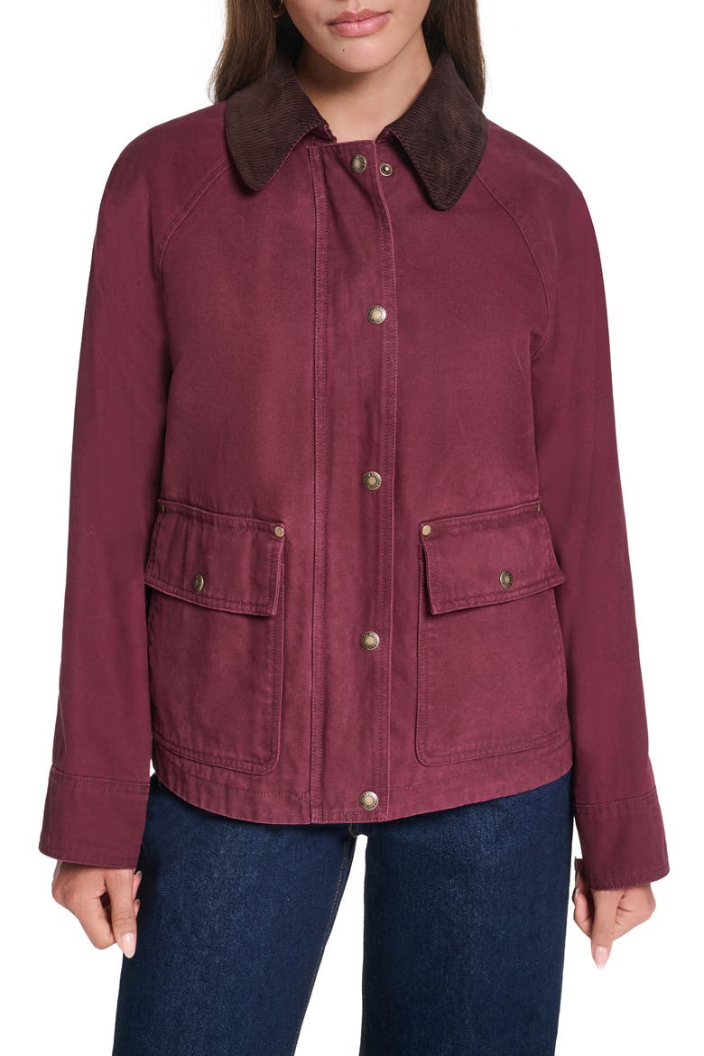 Shorty Barn Coat, Main, color, BURGUNDY