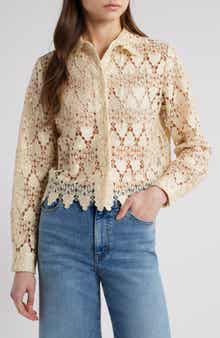 FRAME Lace Button-Up Shirt