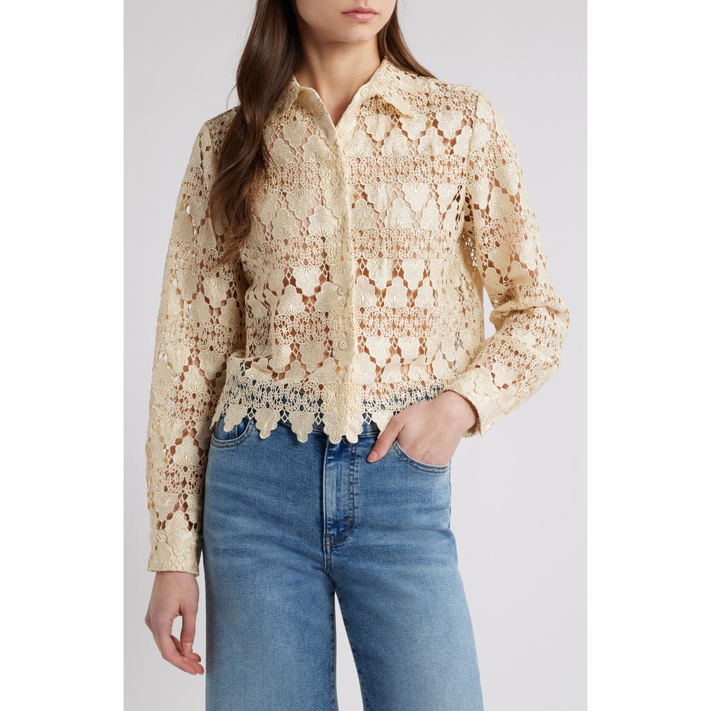 FRAME FRAME LACE BUTTON-UP SHIRT