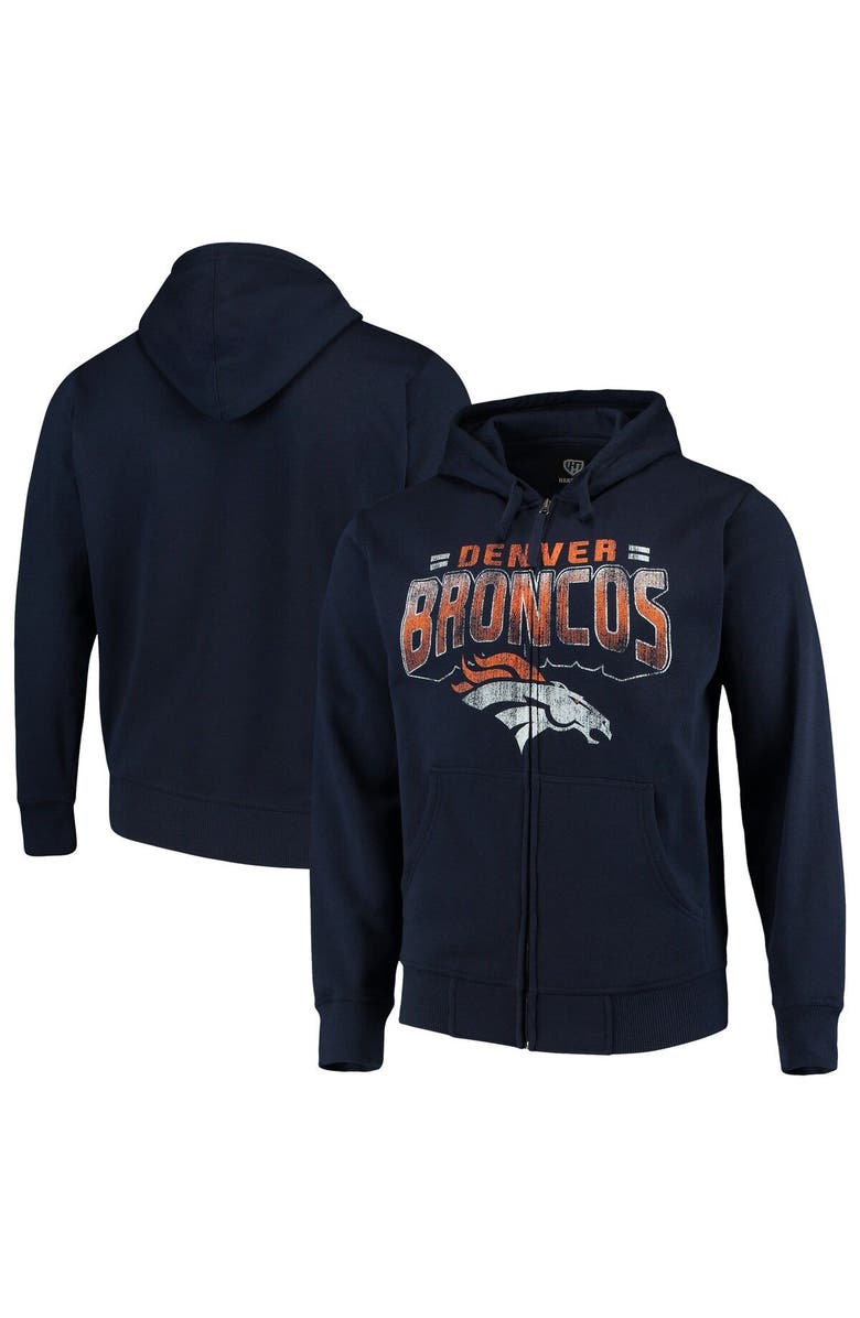 G-III SPORTS BY CARL BANKS Men's G-III Sports by Carl Banks Navy Denver Broncos Perfect Season Full-Zip Hoodie, Main, color, 