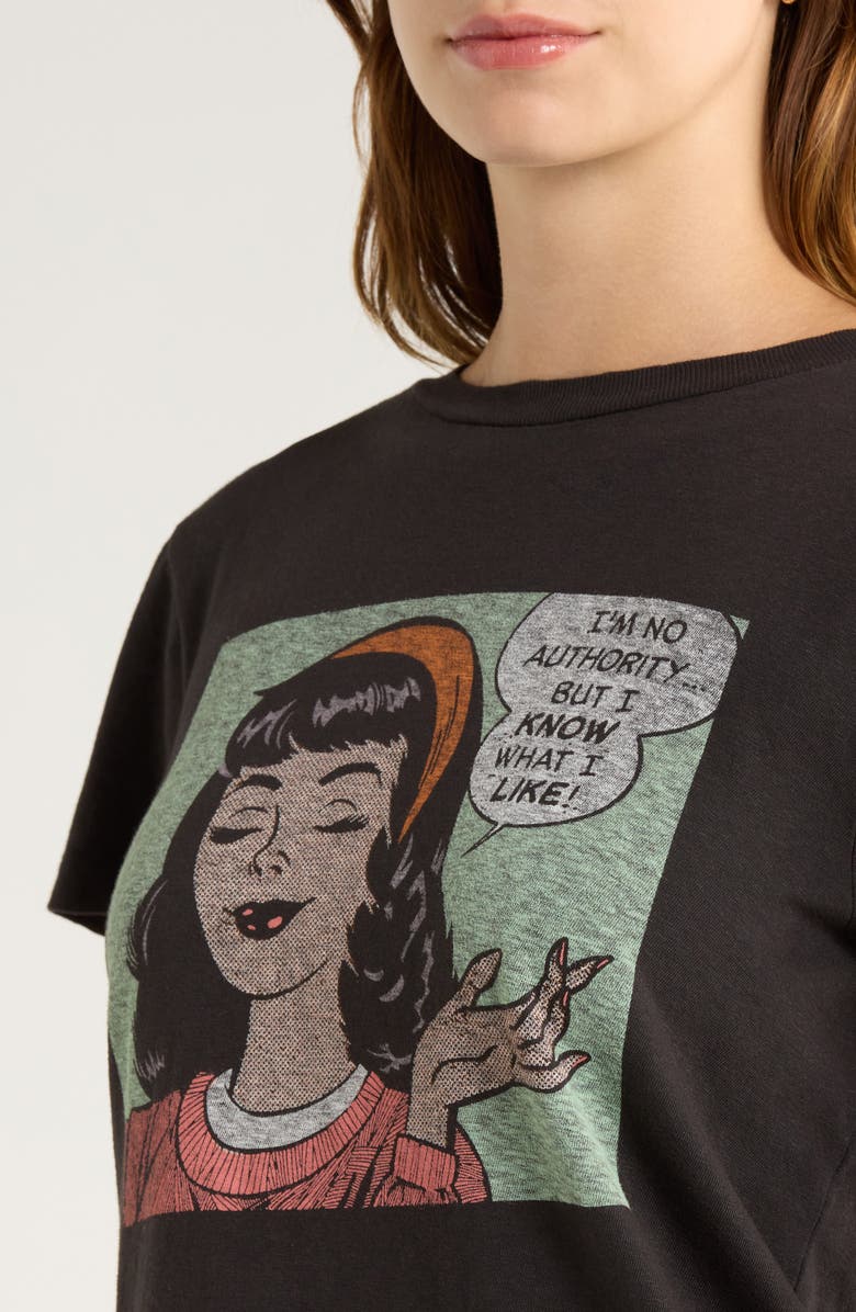 Re/Done I Know What I Like Graphic Cotton T-Shirt, Alternate, color, Washed Black