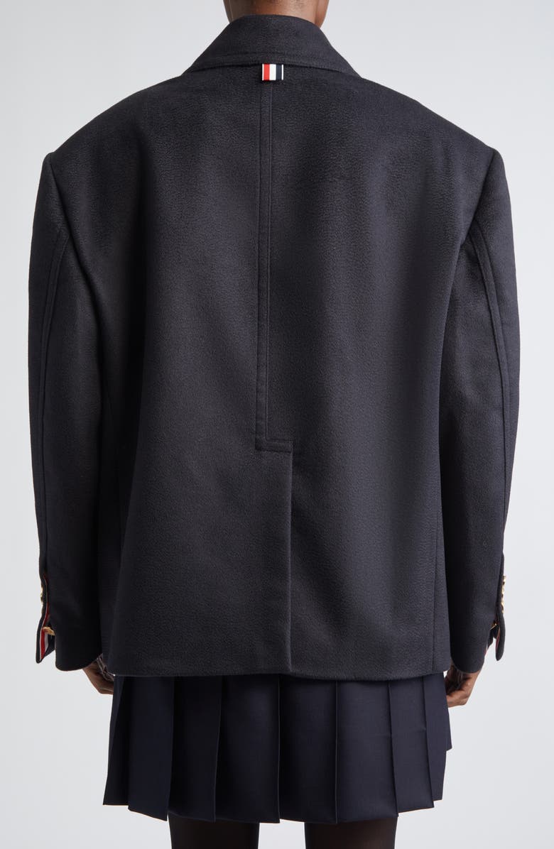 Thom Browne Oversize Cashmere Peacoat, Alternate, color, Navy